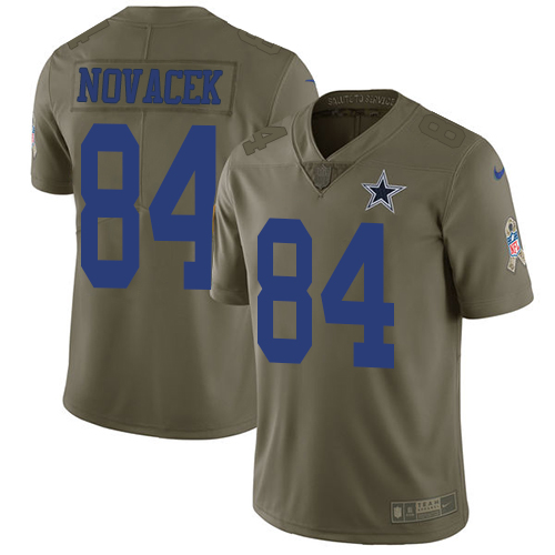 Men's Nike Dallas Cowboys #84 Jay Novacek Limited Olive 2017 Salute to Service NFL Jersey