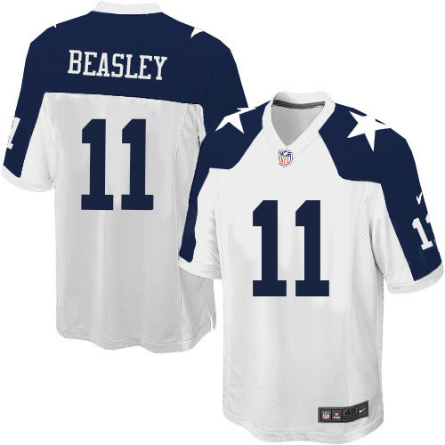 Men's Nike Dallas Cowboys #11 Cole Beasley Game White Throwback Alternate NFL Jersey