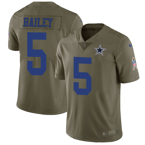 Youth Nike Dallas Cowboys #5 Dan Bailey Limited Olive 2017 Salute to Service NFL Jersey