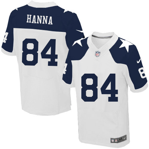 Men's Nike Dallas Cowboys #84 James Hanna Elite White Throwback Alternate NFL Jersey