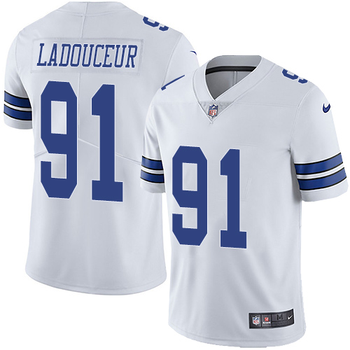 Men's Nike Dallas Cowboys #91 L. P. Ladouceur White Vapor Untouchable Limited Player NFL Jersey