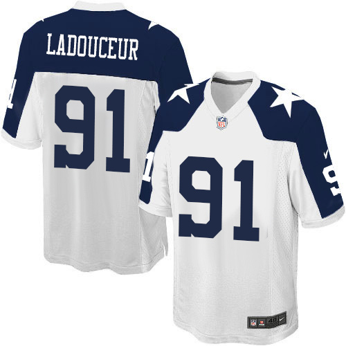 Men's Nike Dallas Cowboys #91 L. P. Ladouceur Game White Throwback Alternate NFL Jersey