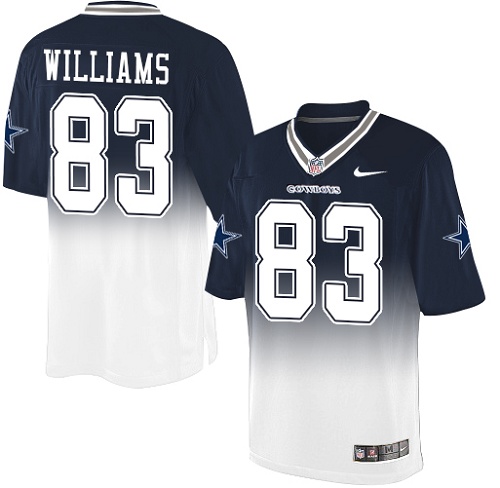 Men's Nike Dallas Cowboys #83 Terrance Williams Elite Navy/White Fadeaway NFL Jersey