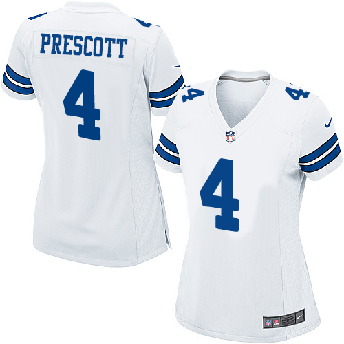 Women's Nike Dallas Cowboys #4 Dak Prescott Game White NFL Jersey
