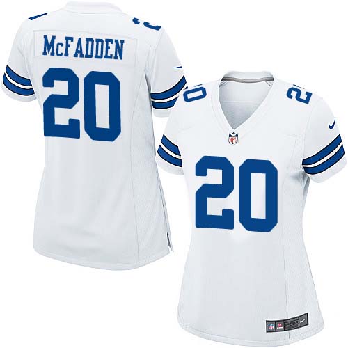 Women's Nike Dallas Cowboys #20 Darren McFadden Game White NFL Jersey