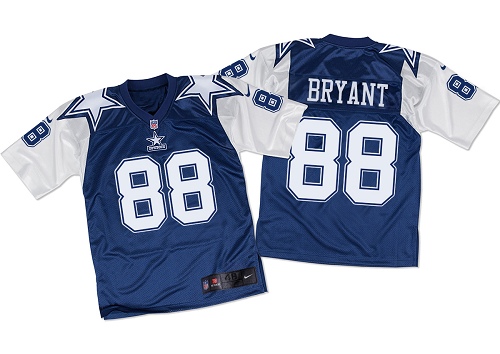 Men's Nike Dallas Cowboys #88 Dez Bryant Elite Navy/White Throwback NFL Jersey