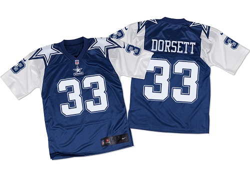Men's Nike Dallas Cowboys #33 Tony Dorsett Elite Navy/White Throwback NFL Jersey
