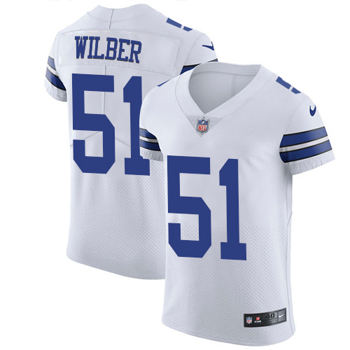 Men's Nike Dallas Cowboys #51 Kyle Wilber White Vapor Untouchable Elite Player NFL Jersey