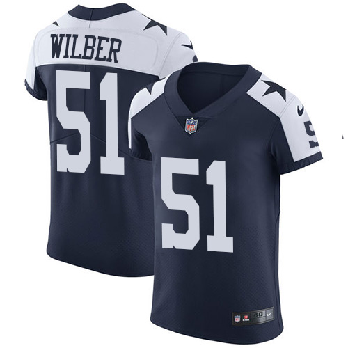 Men's Nike Dallas Cowboys #51 Kyle Wilber Navy Blue Alternate Vapor Untouchable Elite Player NFL Jersey