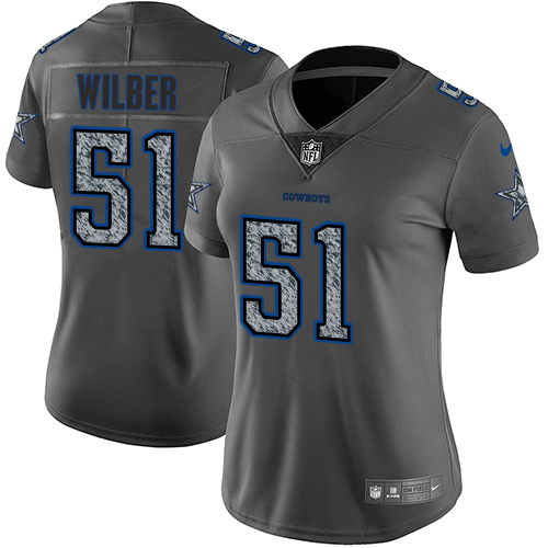 Women's Nike Dallas Cowboys #51 Kyle Wilber Gray Static Vapor Untouchable Game NFL Jersey