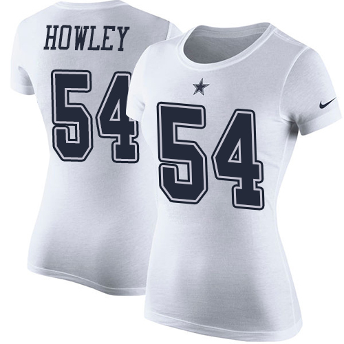 NFL Women's Nike Dallas Cowboys #54 Chuck Howley White Rush Pride Name & Number T-Shirt