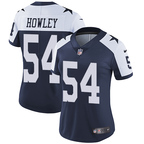 Women's Nike Dallas Cowboys #54 Chuck Howley Navy Blue Throwback Alternate Vapor Untouchable Limited Player NFL Jersey