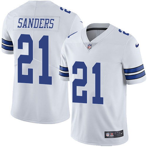 Men's Nike Dallas Cowboys #21 Deion Sanders White Vapor Untouchable Limited Player NFL Jersey