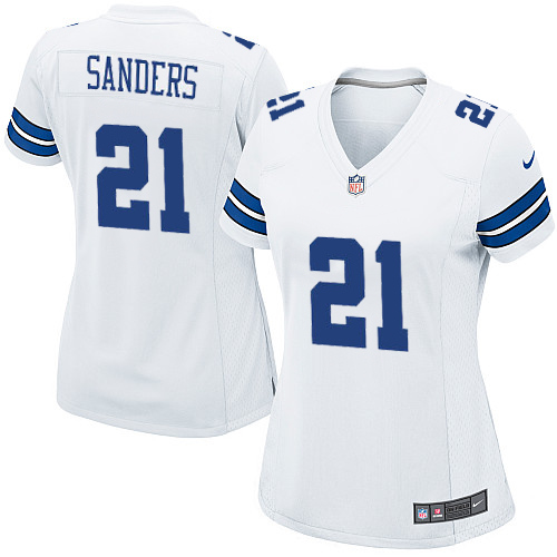 Women's Nike Dallas Cowboys #21 Deion Sanders Game White NFL Jersey