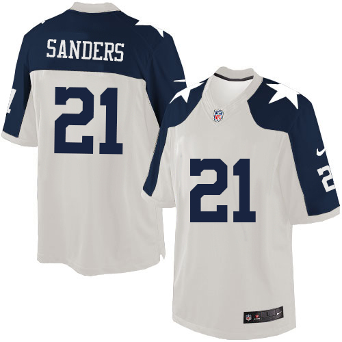 Men's Nike Dallas Cowboys #21 Deion Sanders Limited White Throwback Alternate NFL Jersey