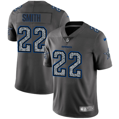 Youth Nike Dallas Cowboys #22 Emmitt Smith Gray Static Vapor Untouchable Game NFL Jersey