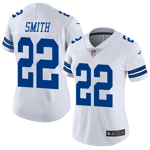 Women's Nike Dallas Cowboys #22 Emmitt Smith White Vapor Untouchable Elite Player NFL Jersey