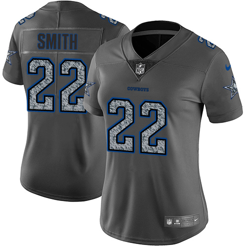 Women's Nike Dallas Cowboys #22 Emmitt Smith Gray Static Vapor Untouchable Game NFL Jersey
