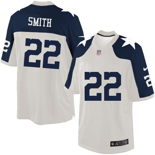Men's Nike Dallas Cowboys #22 Emmitt Smith Limited White Throwback Alternate NFL Jersey