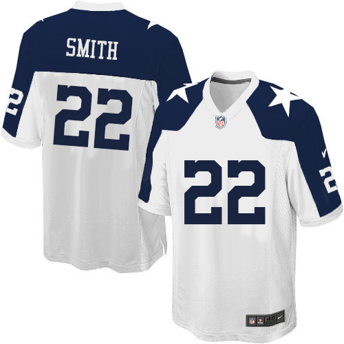 Men's Nike Dallas Cowboys #22 Emmitt Smith Game White Throwback Alternate NFL Jersey
