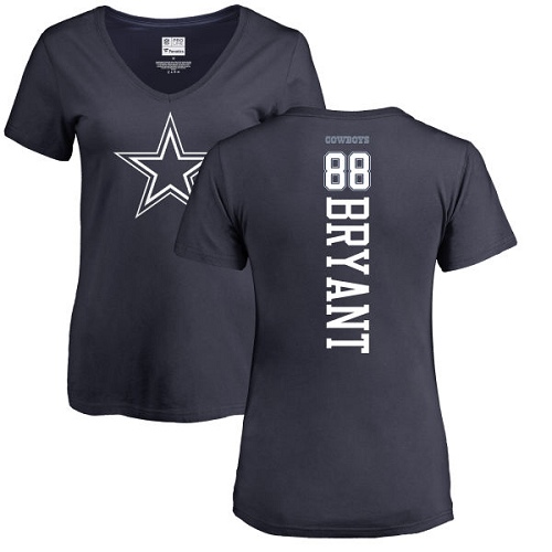 NFL Women's Nike Dallas Cowboys #88 Dez Bryant Navy Blue Backer T-Shirt