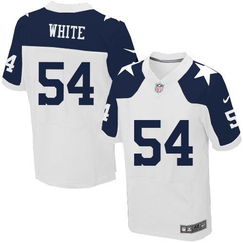 Men's Nike Dallas Cowboys #54 Randy White Elite White Throwback Alternate NFL Jersey