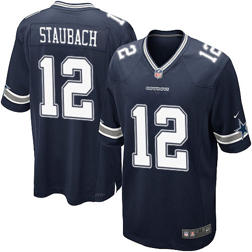 Men's Nike Dallas Cowboys #12 Roger Staubach Game Navy Blue Team Color NFL Jersey