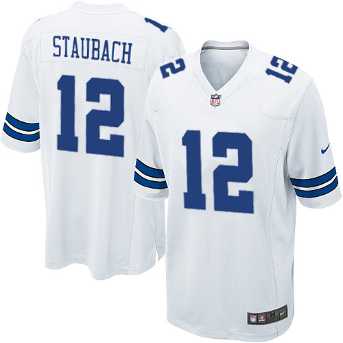 Men's Nike Dallas Cowboys #12 Roger Staubach Game White NFL Jersey