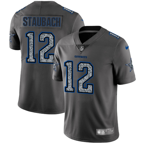 Youth Nike Dallas Cowboys #12 Roger Staubach Gray Static Vapor Untouchable Game NFL Jersey