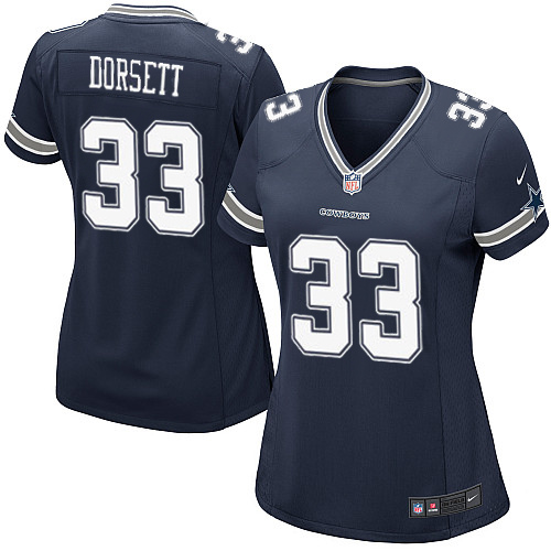 Women's Nike Dallas Cowboys #33 Tony Dorsett Game Navy Blue Team Color NFL Jersey