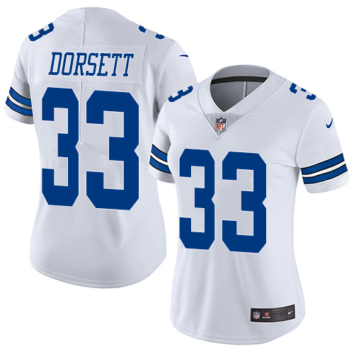 Women's Nike Dallas Cowboys #33 Tony Dorsett White Vapor Untouchable Limited Player NFL Jersey