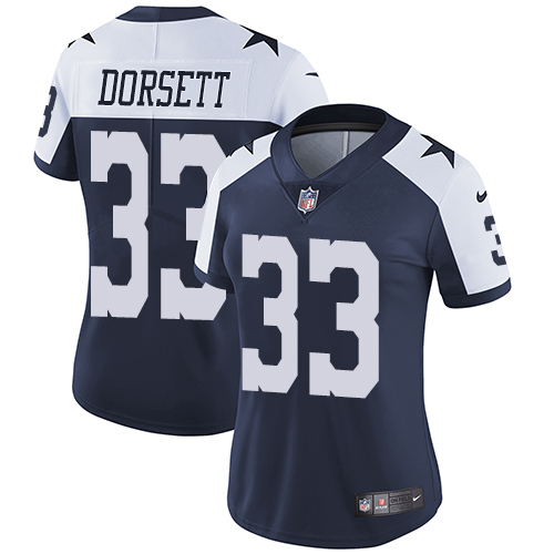 Women's Nike Dallas Cowboys #33 Tony Dorsett Navy Blue Throwback Alternate Vapor Untouchable Limited Player NFL Jersey