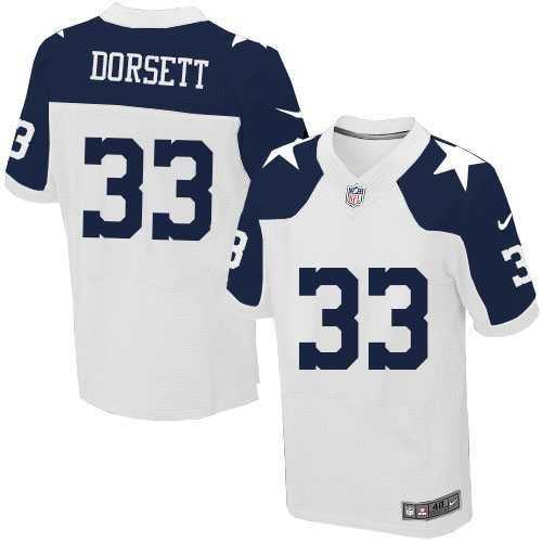 Men's Nike Dallas Cowboys #33 Tony Dorsett Elite White Throwback Alternate NFL Jersey