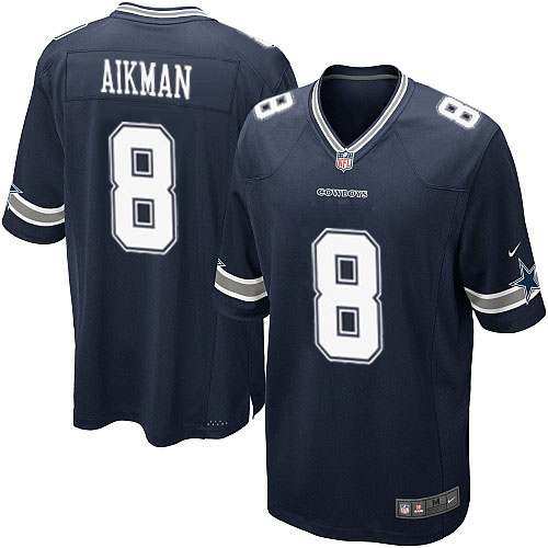 Men's Nike Dallas Cowboys #8 Troy Aikman Game Navy Blue Team Color NFL Jersey