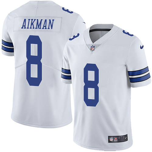 Men's Nike Dallas Cowboys #8 Troy Aikman White Vapor Untouchable Limited Player NFL Jersey