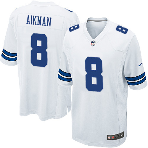 Men's Nike Dallas Cowboys #8 Troy Aikman Game White NFL Jersey