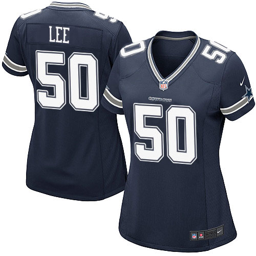 Women's Nike Dallas Cowboys #50 Sean Lee Game Navy Blue Team Color NFL Jersey