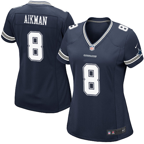 Women's Nike Dallas Cowboys #8 Troy Aikman Game Navy Blue Team Color NFL Jersey