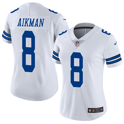 Women's Nike Dallas Cowboys #8 Troy Aikman White Vapor Untouchable Elite Player NFL Jersey