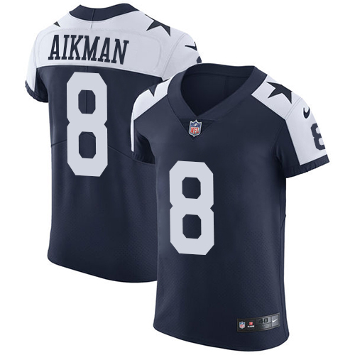 Men's Nike Dallas Cowboys #8 Troy Aikman Navy Blue Alternate Vapor Untouchable Elite Player NFL Jersey