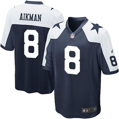 Men's Nike Dallas Cowboys #8 Troy Aikman Game Navy Blue Throwback Alternate NFL Jersey