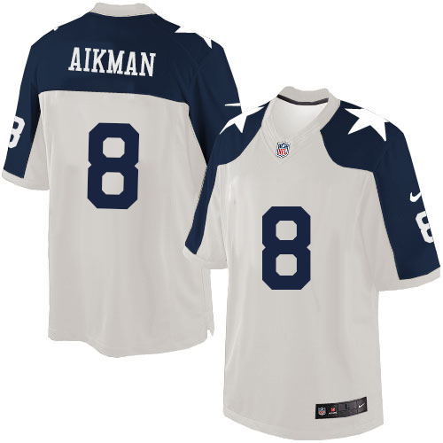 Men's Nike Dallas Cowboys #8 Troy Aikman Limited White Throwback Alternate NFL Jersey