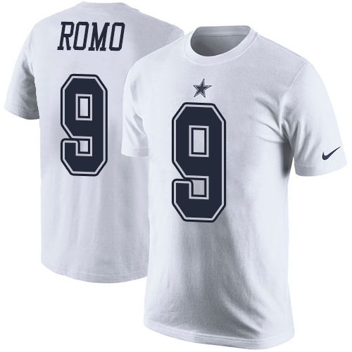 NFL Men's Nike Dallas Cowboys #9 Tony Romo White Rush Pride Name & Number T-Shirt