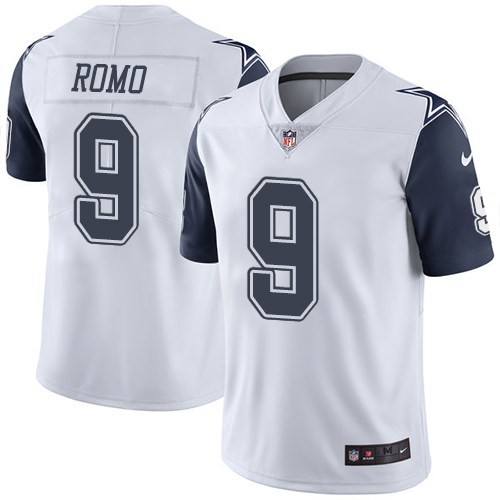 Men's Nike Dallas Cowboys #9 Tony Romo Limited White Rush Vapor Untouchable NFL Jersey
