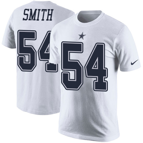 NFL Men's Nike Dallas Cowboys #54 Jaylon Smith White Rush Pride Name & Number T-Shirt