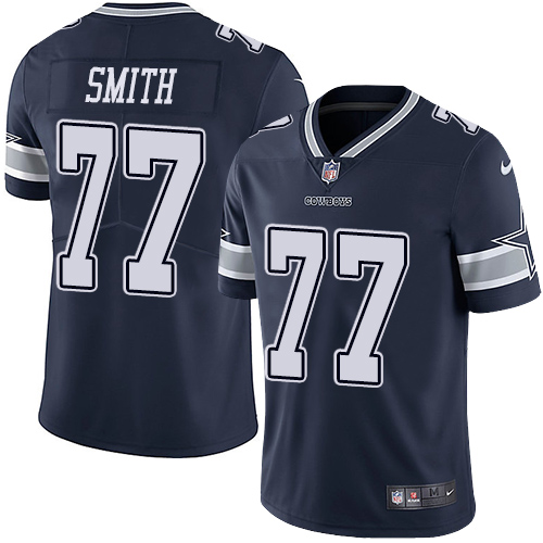 Youth Nike Dallas Cowboys #77 Tyron Smith Navy Blue Team Color Vapor Untouchable Limited Player NFL Jersey