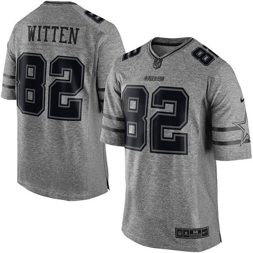Men's Nike Dallas Cowboys #82 Jason Witten Limited Gray Gridiron NFL Jersey