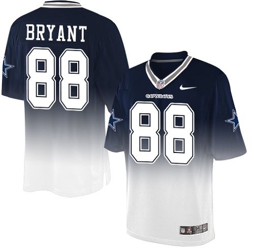 Youth Nike Dallas Cowboys #88 Dez Bryant Elite Navy/White Fadeaway NFL Jersey