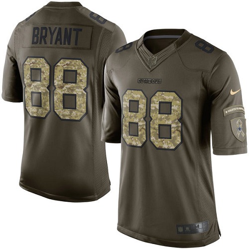 Men's Nike Dallas Cowboys #88 Dez Bryant Limited Green Salute to Service NFL Jersey