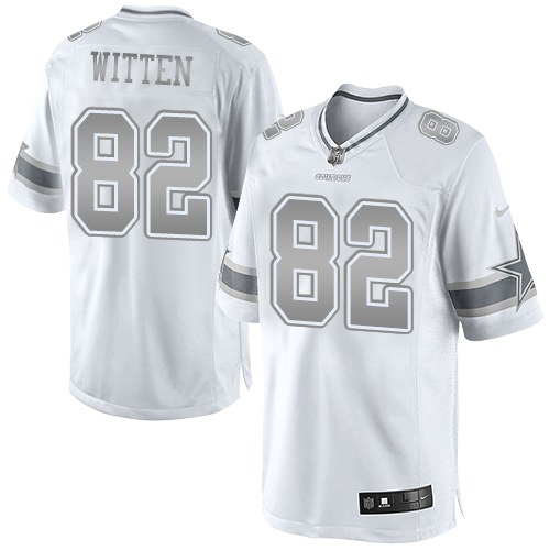 Women's Nike Dallas Cowboys #82 Jason Witten Limited White Platinum NFL Jersey